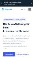 How shopware.com looks like on a mobile device such as an iPhone.