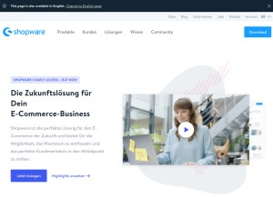 How shopware.com looks like on a tablet such as an iPad.