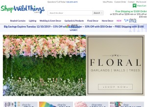 How shopwildthings.com looks like on a tablet such as an iPad.