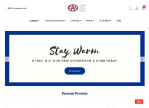 How shopwithcaa.com looks like on a tablet such as an iPad.