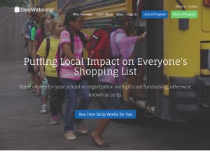 How shopwithscrip.com looks like on a tablet such as an iPad.