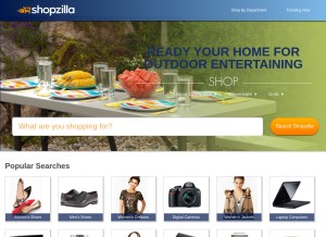 How shopzilla.com looks like on a tablet such as an iPad.