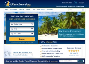 How shoreexcursionsgroup.com looks like on a tablet such as an iPad.