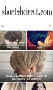 How short-haircut.com looks like on a mobile device such as an iPhone.