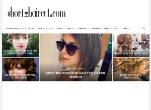 How short-haircut.com looks like on a tablet such as an iPad.