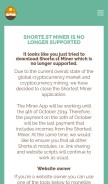 How shortestminer.com looks like on a mobile device such as an iPhone.