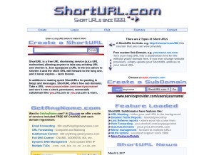 How shorturl.com looks like on a tablet such as an iPad.
