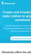 How shoutcast.com looks like on a mobile device such as an iPhone.