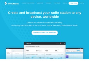 How shoutcast.com looks like on a tablet such as an iPad.