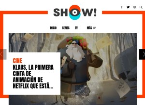 How show.news looks like on a tablet such as an iPad.