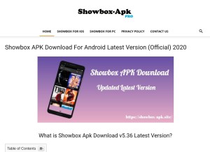 How showbox-apk.site looks like on a tablet such as an iPad.