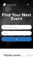 How showclix.com looks like on a mobile device such as an iPhone.