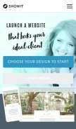 How showit.co looks like on a mobile device such as an iPhone.