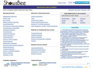 How showsbee.com looks like on a tablet such as an iPad.
