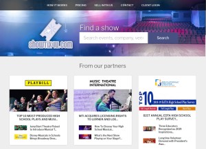 How showtix4u.com looks like on a tablet such as an iPad.