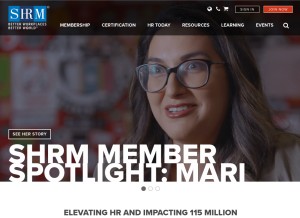 How shrm.org looks like on a tablet such as an iPad.
