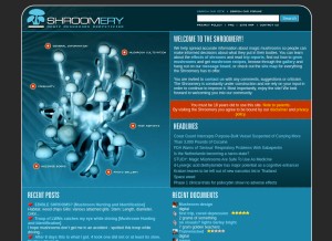 How shroomery.org looks like on a tablet such as an iPad.