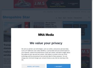 How shropshirestar.com looks like on a tablet such as an iPad.