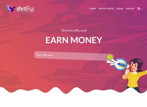 How shrtfly.com looks like on a tablet such as an iPad.