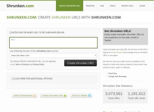How shrunken.com looks like on a tablet such as an iPad.