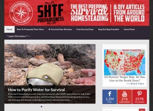 How shtfpreparedness.com looks like on a tablet such as an iPad.