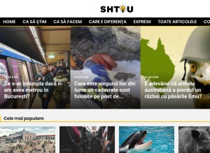 How shtiu.ro looks like on a tablet such as an iPad.