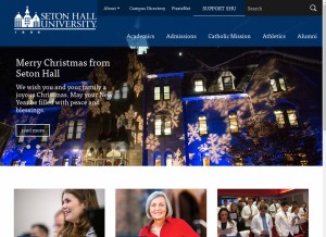 How shu.edu looks like on a tablet such as an iPad.