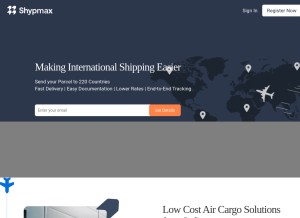 How shypmax.com looks like on a tablet such as an iPad.