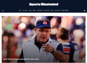 How si.com looks like on a tablet such as an iPad.