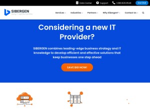 How sibergen.com looks like on a tablet such as an iPad.