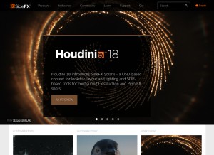 How sidefx.com looks like on a tablet such as an iPad.