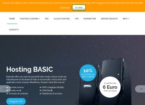 How sideralia.it looks like on a tablet such as an iPad.