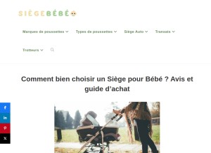 How siege-bebe.com looks like on a tablet such as an iPad.