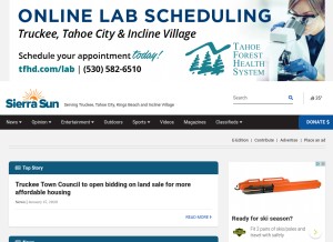 How sierrasun.com looks like on a tablet such as an iPad.