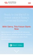 How sierrawireless.com looks like on a mobile device such as an iPhone.
