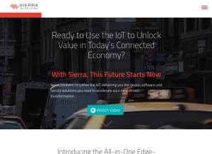 How sierrawireless.com looks like on a tablet such as an iPad.