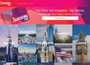 How sightseeingpass.com looks like on a tablet such as an iPad.
