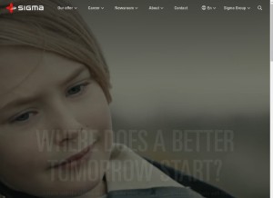 How sigma.se looks like on a tablet such as an iPad.
