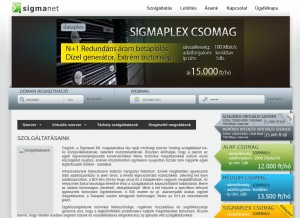 How sigmanet.hu looks like on a tablet such as an iPad.