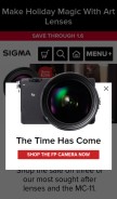 How sigmaphoto.com looks like on a mobile device such as an iPhone.