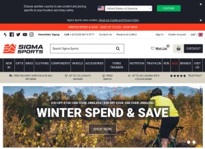 How sigmasports.com looks like on a tablet such as an iPad.