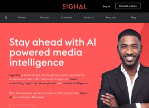 How signal-ai.com looks like on a tablet such as an iPad.