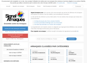 How signal-arnaques.com looks like on a tablet such as an iPad.