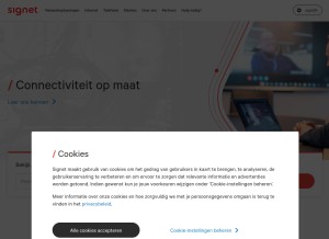 How signet.nl looks like on a tablet such as an iPad.