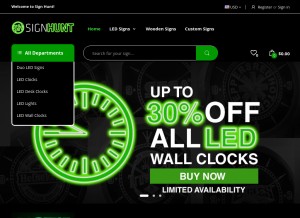 How signhunt.com looks like on a tablet such as an iPad.