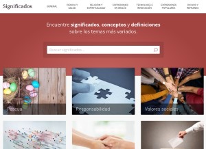 How significados.com looks like on a tablet such as an iPad.