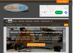 How signs101.com looks like on a tablet such as an iPad.