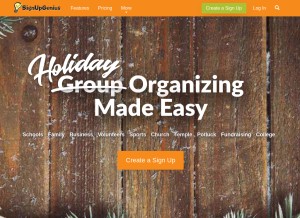 How signupgenius.com looks like on a tablet such as an iPad.
