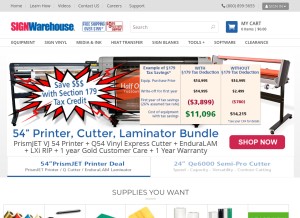 How signwarehouse.com looks like on a tablet such as an iPad.