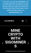 How sigominers.com looks like on a mobile device such as an iPhone.